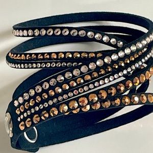Swarovski black double wrap slate bracelet